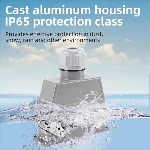 Heavy Duty Connector 4Pin 6Pin 12Pin 14Pin Multicore Wire Connector IP65 Waterproof and Socket Top Side Out(Elevated Side Out,6p) in Kuwait