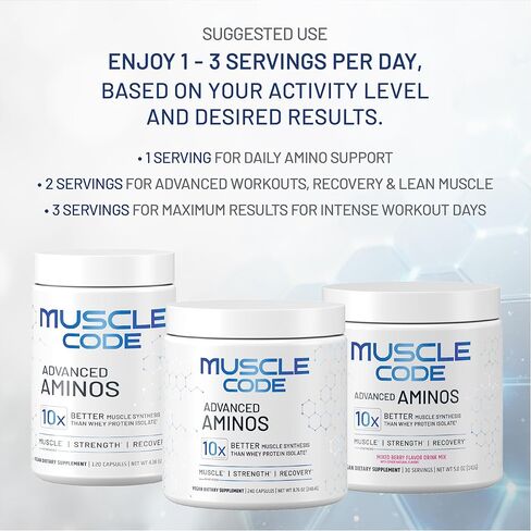 NAUTILUS Muscle Code مسحوق الأحماض الأمينية الأساسية، تخليق العضلات وإصلاحها وقوتها، نكهة التوت المختلطة الطبيعية - 30 حصة مدروسة سريريًا، 0 جرام سكر، كيتو، نباتي، خالي من الغلوتين، ومنتجات الألبان in Kuwait