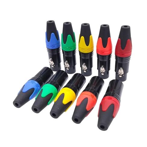 5Pcs XLR Connector Black Audio Plugs Microphone 3pin Speaker Male & Female Colour Mic Connectors(Orange Male 5pcs) in Saudi Arabia
