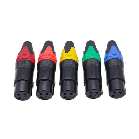 5Pcs XLR Connector Black Audio Plugs Microphone 3pin Speaker Male & Female Colour Mic Connectors(Orange Male 5pcs) in Saudi Arabia