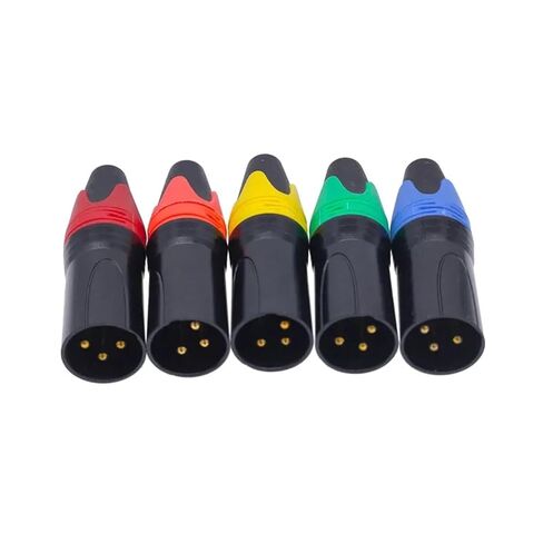 5Pcs XLR Connector Black Audio Plugs Microphone 3pin Speaker Male & Female Colour Mic Connectors(Orange Male 5pcs) in Saudi Arabia
