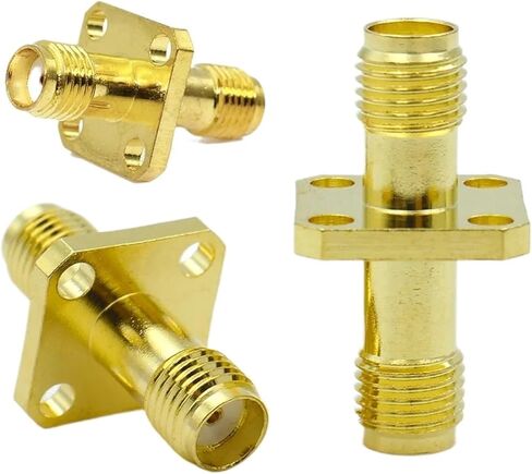 SMA Female Connector Coaxial 4 Hole Flange Socket Bulkhead Panel Mount Adapter(5PCS) in Saudi Arabia