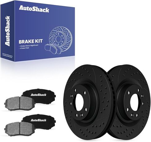 Autoshack Front Brake Kit Replace for 2007-2015 Mazda CX-9 3.5L 3.7L V6 AWD FWD DISCRING ROTORS مع منصات الفرامل السيرامية 12.6 "(319.8 مم) RSCD41483-41483-1258-2-4 in Saudi Arabia