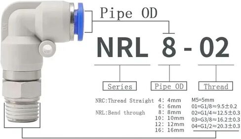 Pneumatic Rotary Connectors Swivel Fittings 360° Rotation MaleThread M5 1/4 1/2 Hose Joint 6/8/10mm Revolute Connector 1Pcs(6-M5,NRL) in Saudi Arabia