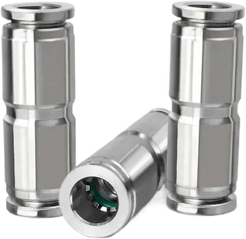 موصلات 304 الفولاذ المقاوم للصدأ PU دفع في موصل الخرطوم 8 مللي متر 10 مللي متر 12 مللي متر لأجزاء اسطوانة هوائية 1 قطعة (12 مللي متر) in Kuwait