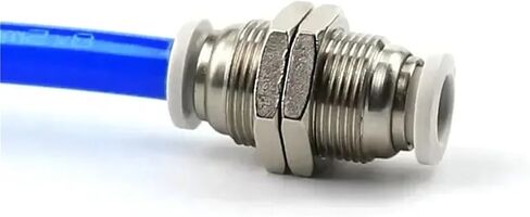 Pneumatic PM Bulkhead Fittings Air Hose Connector 4/6/8/10/12mm Plastic Push In Pipe Connection Quick Coupling 1Pcs(PM12) in Saudi Arabia