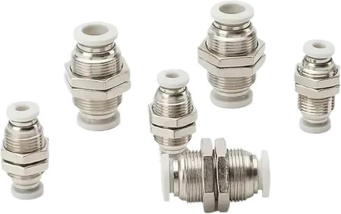 Pneumatic PM Bulkhead Fittings Air Hose Connector 4/6/8/10/12mm Plastic Push In Pipe Connection Quick Coupling 1Pcs(PM12) in Saudi Arabia