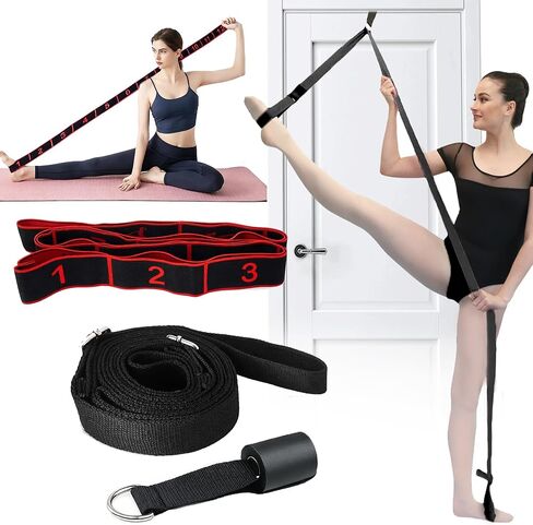 Danzcue Ballet Stretch Strap Set – Professional Dance Flexibility Trainer with Door Anchor, Extra Long Non-Slip Stretching Bands for Ballet, Jazz, Contemporary & Gymnastics in Saudi Arabia