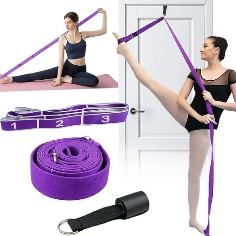 Danzcue Ballet Stretch Strap Set – Professional Dance Flexibility Trainer with Door Anchor, Extra Long Non-Slip Stretching Bands for Ballet, Jazz, Contemporary & Gymnastics in Saudi Arabia