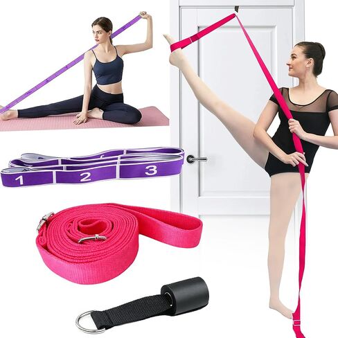 Danzcue Ballet Stretch Strap Set – Professional Dance Flexibility Trainer with Door Anchor, Extra Long Non-Slip Stretching Bands for Ballet, Jazz, Contemporary & Gymnastics in Saudi Arabia