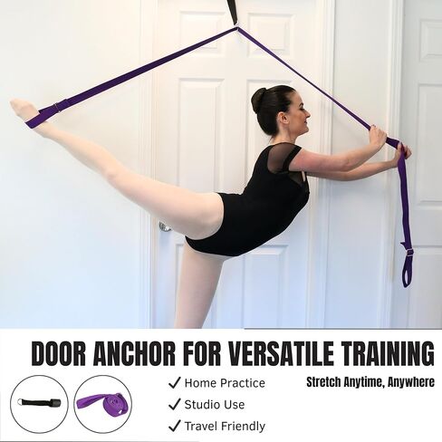 Danzcue Ballet Stretch Strap Set – Professional Dance Flexibility Trainer with Door Anchor, Extra Long Non-Slip Stretching Bands for Ballet, Jazz, Contemporary & Gymnastics in Saudi Arabia