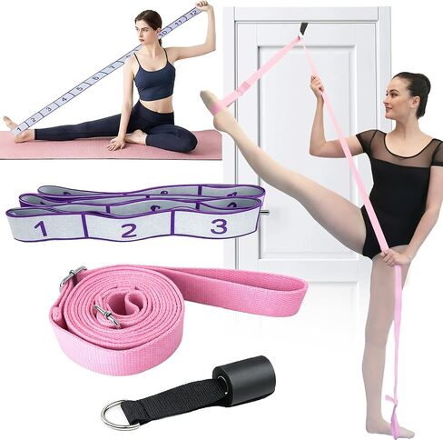 Danzcue Ballet Stretch Strap Set – Professional Dance Flexibility Trainer with Door Anchor, Extra Long Non-Slip Stretching Bands for Ballet, Jazz, Contemporary & Gymnastics in Saudi Arabia