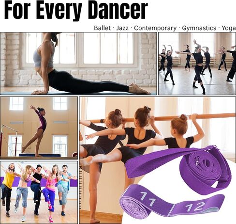 Danzcue Ballet Stretch Strap Set – Professional Dance Flexibility Trainer with Door Anchor, Extra Long Non-Slip Stretching Bands for Ballet, Jazz, Contemporary & Gymnastics in Saudi Arabia