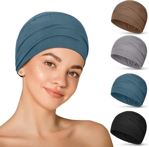 Zhengmy Chemo Cancer Hats Women Sleeping Cap Headwear Cotton Head Covering Head Wrap for Cancer Patients Hair Loss in Kuwait