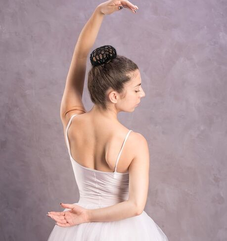 10 قطع من غطاء كعكة الشعر، شبكة شعر مرنة من الكروشيه مقاس 3.5 بوصة لكعكة الرقص وحوامل شبكية للرقص والتزلج على الجليد للنساء والفتيات (أسود) in Kuwait