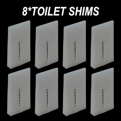 White Toilet Leveling Shims 8-Pack, Stackable Plastic Wedges for Stabilizing Furniture, Cabinets, Tables and Toilets, Easy to Cut and Install in Saudi Arabia