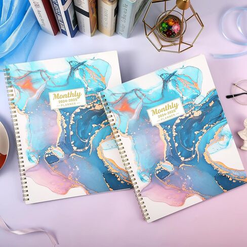 Planner 2026-2027 - Academic Planner 2026-2027, Jul. 2026 - June. 2027, 8" x 10", Planner Weekly and Monthly with Tabs, Planners 2026, 12 Month Calendar with Colourful Tabs, Twin-Wire Binding - Pink Marble in Kuwait