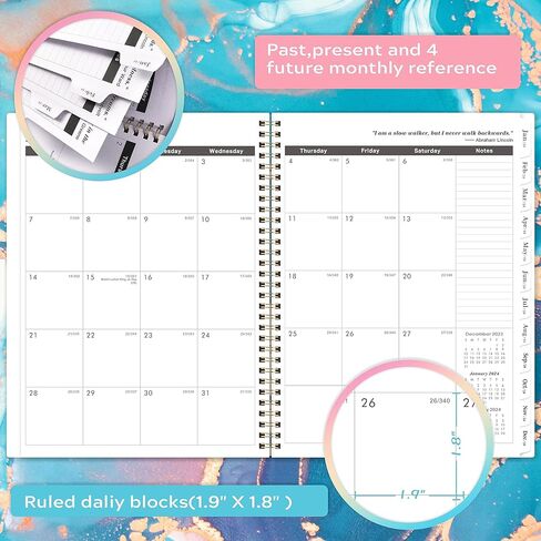 Planner 2026-2027 - Academic Planner 2026-2027, Jul. 2026 - June. 2027, 8" x 10", Planner Weekly and Monthly with Tabs, Planners 2026, 12 Month Calendar with Colourful Tabs, Twin-Wire Binding - Pink Marble in Kuwait