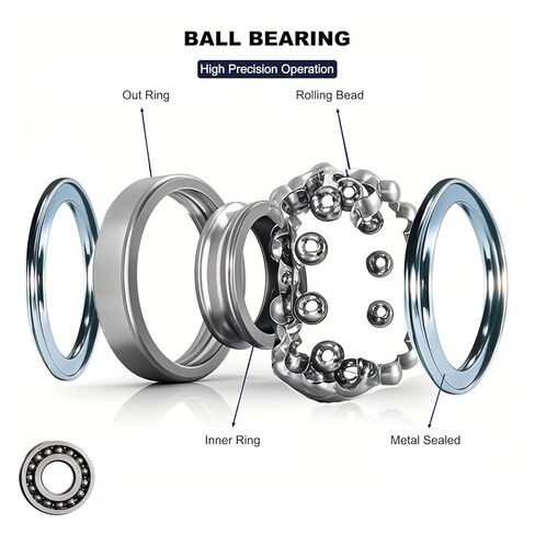 60 Pcs 6-Size 625ZZ 624ZZ 623ZZ 693ZZ 683ZZ 682ZZ Deep Groove Ball Bearings Kit, Miniature Bearings Assortment for Skateboards, Consumer Electronics - Double Shielded in Saudi Arabia