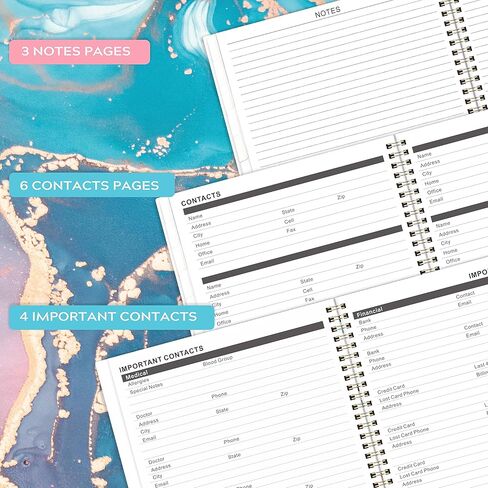 Planner 2026-2027 - Academic Planner 2026-2027, Jul. 2026 - June. 2027, 8" x 10", Planner Weekly and Monthly with Tabs, Planners 2026, 12 Month Calendar with Colourful Tabs, Twin-Wire Binding - Pink Marble in Kuwait