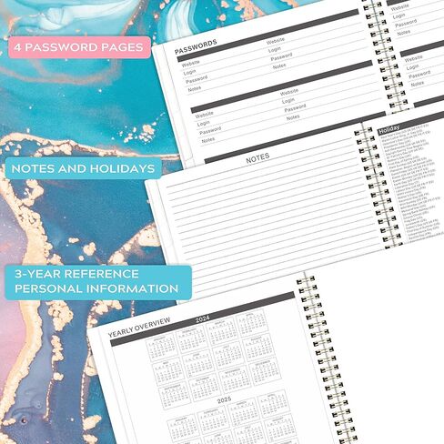 Planner 2026-2027 - Academic Planner 2026-2027, Jul. 2026 - June. 2027, 8" x 10", Planner Weekly and Monthly with Tabs, Planners 2026, 12 Month Calendar with Colourful Tabs, Twin-Wire Binding - Pink Marble in Kuwait