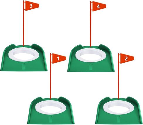 4 PCS Golf Putting Cup Golf Hole Training,Suitable for Teenagers and Adults Hole Training with Plastic Flags Putting Cup,Used for Indoor and Outdoor Practice. in Saudi Arabia