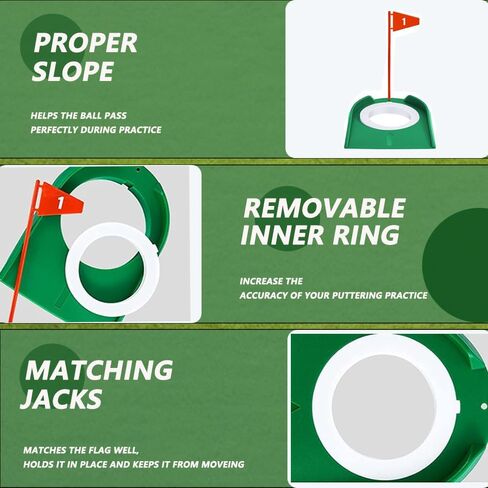 4 PCS Golf Putting Cup Golf Hole Training,Suitable for Teenagers and Adults Hole Training with Plastic Flags Putting Cup,Used for Indoor and Outdoor Practice. in Saudi Arabia