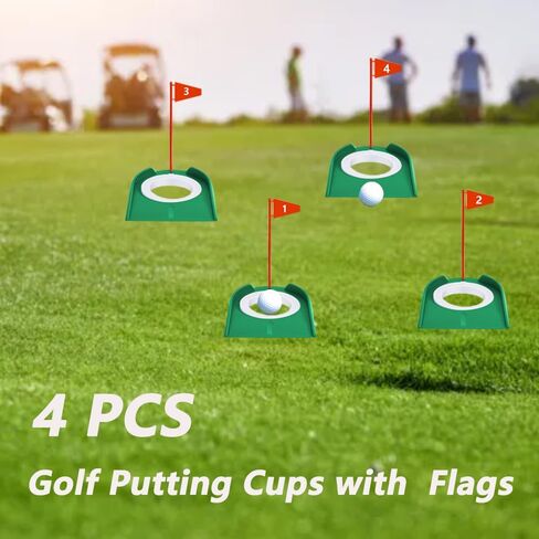 4 PCS Golf Putting Cup Golf Hole Training,Suitable for Teenagers and Adults Hole Training with Plastic Flags Putting Cup,Used for Indoor and Outdoor Practice. in Saudi Arabia