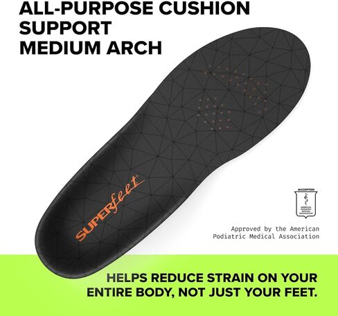 Superfeet All-Purpose Cushion Insoles for Active Lifestyle with Medium Arch Support & Adaptive Comfort Technology - Men 7.5-9 / Women 8.5-10 in Saudi Arabia
