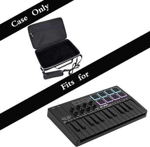 حافظة لجهاز تحكم لوحة المفاتيح M-VAVE 25 مفتاح USB MIDI - حقيبة تخزين واقية للسفر (أسود) in Saudi Arabia
