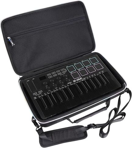 حافظة لجهاز تحكم لوحة المفاتيح M-VAVE 25 مفتاح USB MIDI - حقيبة تخزين واقية للسفر (أسود) in Saudi Arabia