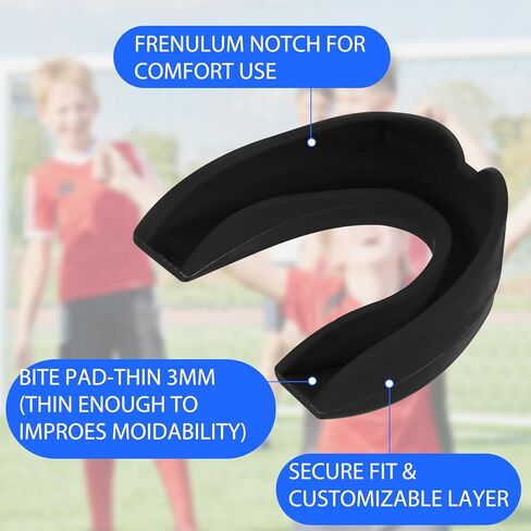 4 Pack Sports Mouth Guards Athletic Mouthpiece Sport Teeth Armor Gum Protector Bite Mouthguard for Football Soccer Boxing Hockey Karate Basketball Lacrosse Taekwondo Gear(Black) in Saudi Arabia