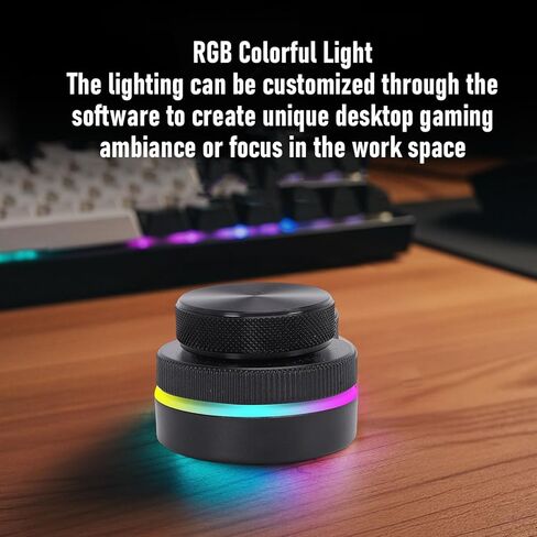 Customizable RGB Media Controller Knob, Dual Rotary Dials for Volume & Page Turning, 2.4G BT USB C Programmable Shortcut Device for PC Tablet in Kuwait