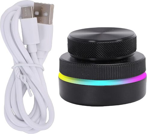 Customizable RGB Media Controller Knob, Dual Rotary Dials for Volume & Page Turning, 2.4G BT USB C Programmable Shortcut Device for PC Tablet in Kuwait