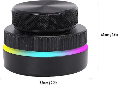 Customizable RGB Media Controller Knob, Dual Rotary Dials for Volume & Page Turning, 2.4G BT USB C Programmable Shortcut Device for PC Tablet in Kuwait