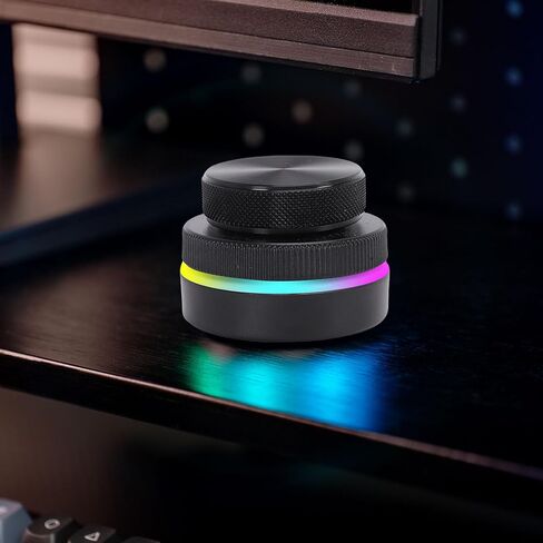 Customizable RGB Media Controller Knob, Dual Rotary Dials for Volume & Page Turning, 2.4G BT USB C Programmable Shortcut Device for PC Tablet in Kuwait