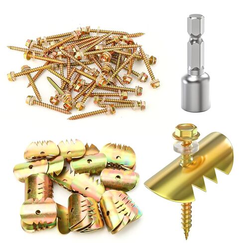 200 قطعة 1.5 بوصة مثبتات مخلب القطط، إعادة استخدام دبابيس السياج المجلفن مع مثقاب لشبكة سياج الأسلاك in Kuwait