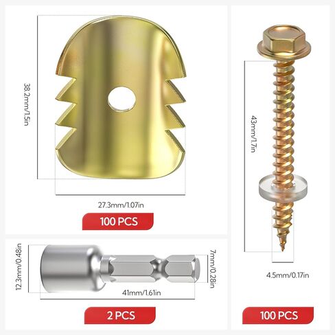 200 قطعة 1.5 بوصة مثبتات مخلب القطط، إعادة استخدام دبابيس السياج المجلفن مع مثقاب لشبكة سياج الأسلاك in Kuwait