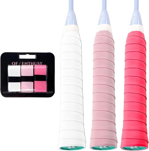 Tennis/Badminton Overgrip, 3 Pack Racket Overgrip Grip Tape, Sweat-Absorbing Grip for Badminton, Padel, Pickleball, Tennis in Saudi Arabia