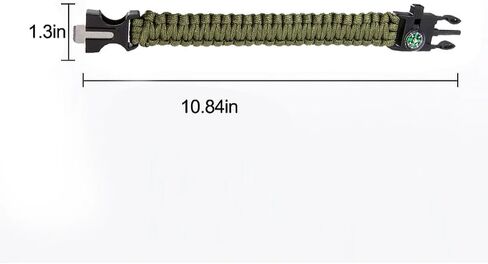 5-in-1 Braided Rope Outdoor Hiking Camping Emergency Lifesaving Bracelet - Green in Saudi Arabia