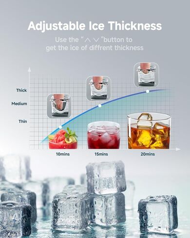 EUHOMY Commercial Ice Maker Machine,85lbs/24H,36 Ice Cubes in 8-12 Mins,Under Counter Ice Maker with Water Filter,12lbs Storage Capacity,Freestanding Ice Machine for Home/Bar/Cafe/Restaurant in Kuwait