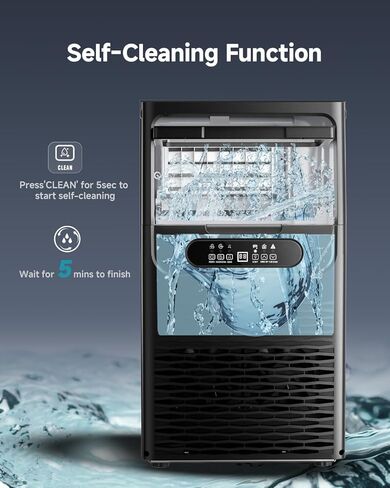 EUHOMY Commercial Ice Maker Machine,85lbs/24H,36 Ice Cubes in 8-12 Mins,Under Counter Ice Maker with Water Filter,12lbs Storage Capacity,Freestanding Ice Machine for Home/Bar/Cafe/Restaurant in Kuwait