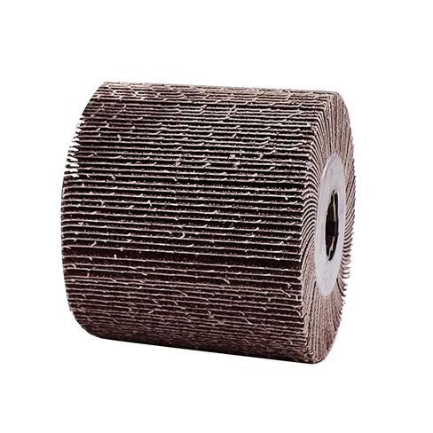 Flap Sanding Drum, 4.5"x4" 3/4" Quad Keyway, 120 Grit Aluminum Oxide for Rust & Burr Removal, Surface Conditioning Tool for Metal/Wood, Burnishing Brush for Polishers in Saudi Arabia