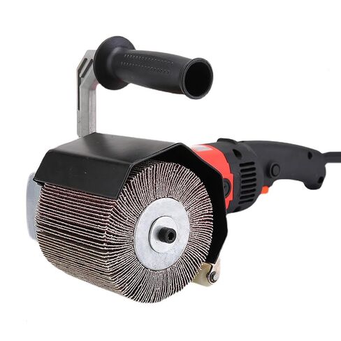 Flap Sanding Drum, 4.5"x4" 3/4" Quad Keyway, 120 Grit Aluminum Oxide for Rust & Burr Removal, Surface Conditioning Tool for Metal/Wood, Burnishing Brush for Polishers in Saudi Arabia