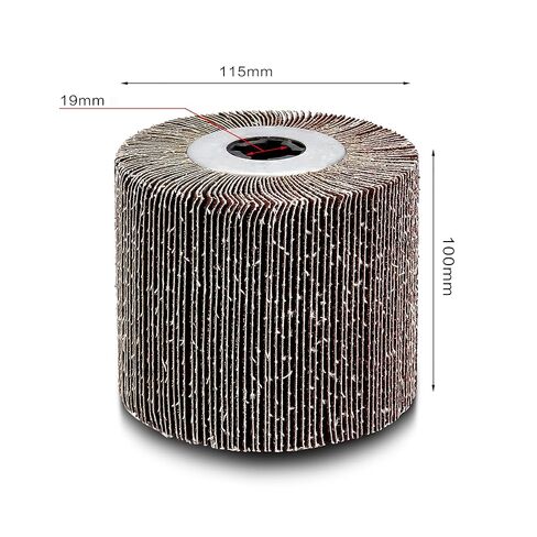 Flap Sanding Drum, 4.5"x4" 3/4" Quad Keyway, 120 Grit Aluminum Oxide for Rust & Burr Removal, Surface Conditioning Tool for Metal/Wood, Burnishing Brush for Polishers in Saudi Arabia