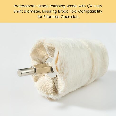 مجموعة عجلات تلميع مكونة من 4 قطع مع أعمدة سداسية مقاس 1/4 بوصة للمثقاب وأداة التلميع - تناسب الأدوات الكهربائية والهوائية للمعادن والخشب والمجوهرات والزجاج وتلميع سطح السيراميك in Kuwait