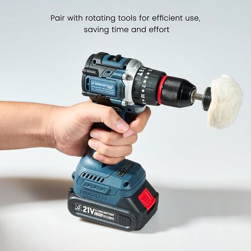 مجموعة عجلات تلميع مكونة من 4 قطع مع أعمدة سداسية مقاس 1/4 بوصة للمثقاب وأداة التلميع - تناسب الأدوات الكهربائية والهوائية للمعادن والخشب والمجوهرات والزجاج وتلميع سطح السيراميك in Kuwait