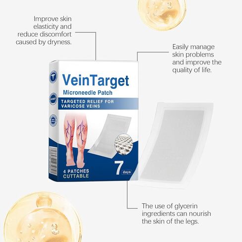 Vein Target Microdarts Patch, Professional Varicose Veins Treatment for Legs Patchs, GFOUK Veintarget Microdarts Patch, Natural Ingredients Leg Treatment for All Skin Types (2 Pack) in Kuwait