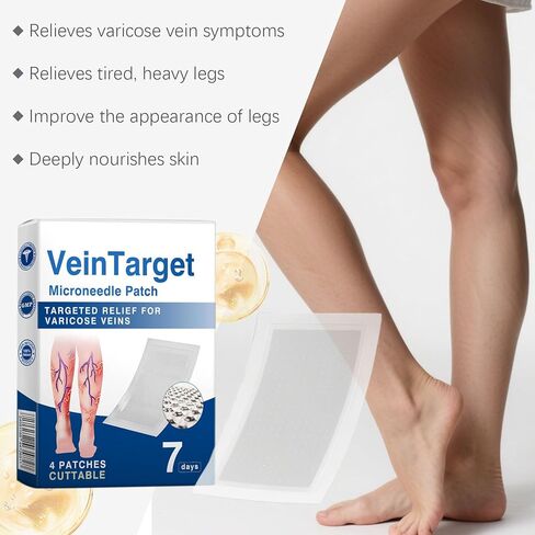 Vein Target Microdarts Patch, Professional Varicose Veins Treatment for Legs Patchs, GFOUK Veintarget Microdarts Patch, Natural Ingredients Leg Treatment for All Skin Types (2 Pack) in Kuwait