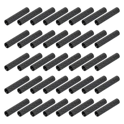 MECCANIXITY 50Pcs M3 x 25mm Aluminum Knurled Spacer Standoff, Round Coupling Nut Bolt Connector Nut Sleeve Stud Rod Fastener for RC Drone Quadcopter FPV Drone DIY Parts (Black, 5mm OD) in Saudi Arabia